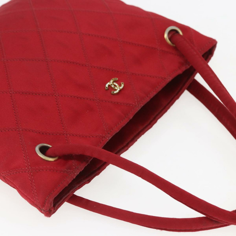 【日本直送】香奈兒 Bicolore 手提包 尼龍 紅色 金色 CC 標誌 Auth 168295-5