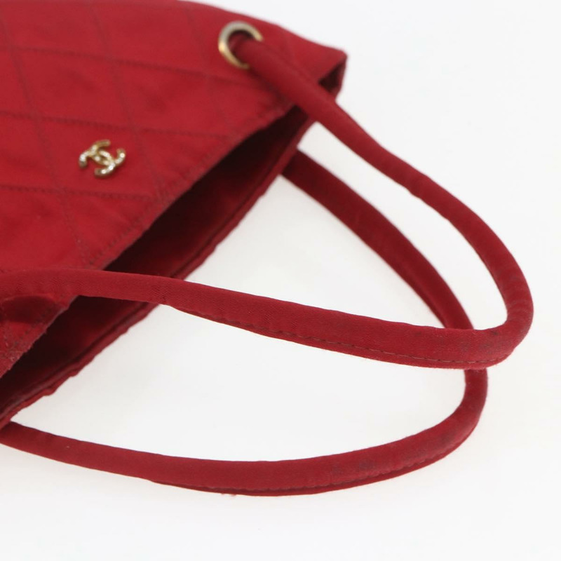 【日本直送】香奈兒 Bicolore 手提包 尼龍 紅色 金色 CC 標誌 Auth 168295-6