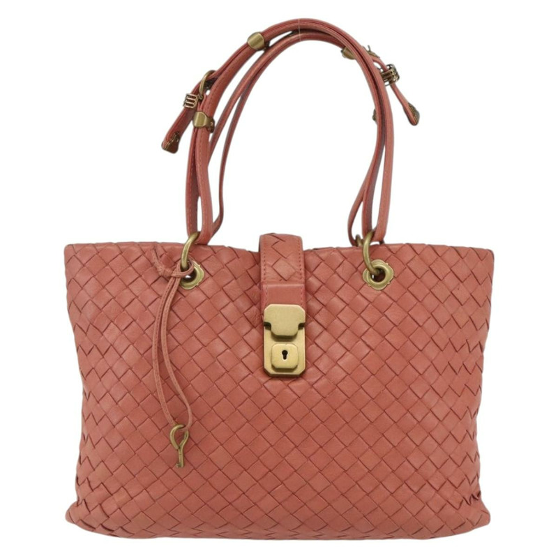 【日本直送】BOTTEGA VENETA INTRECCIATO 手袋 皮革 粉紅色 金色裝飾 正品 168147V-12