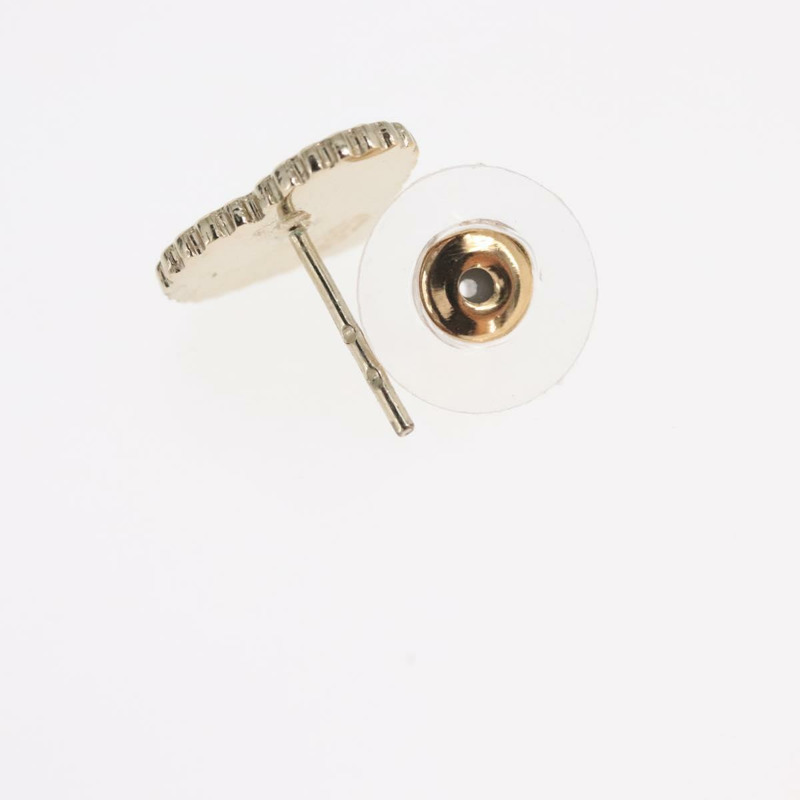 【日本直送】香奈兒 COCO 標誌穿孔耳環，金屬銀色，CC 標誌，正品編號 163745SAM-8