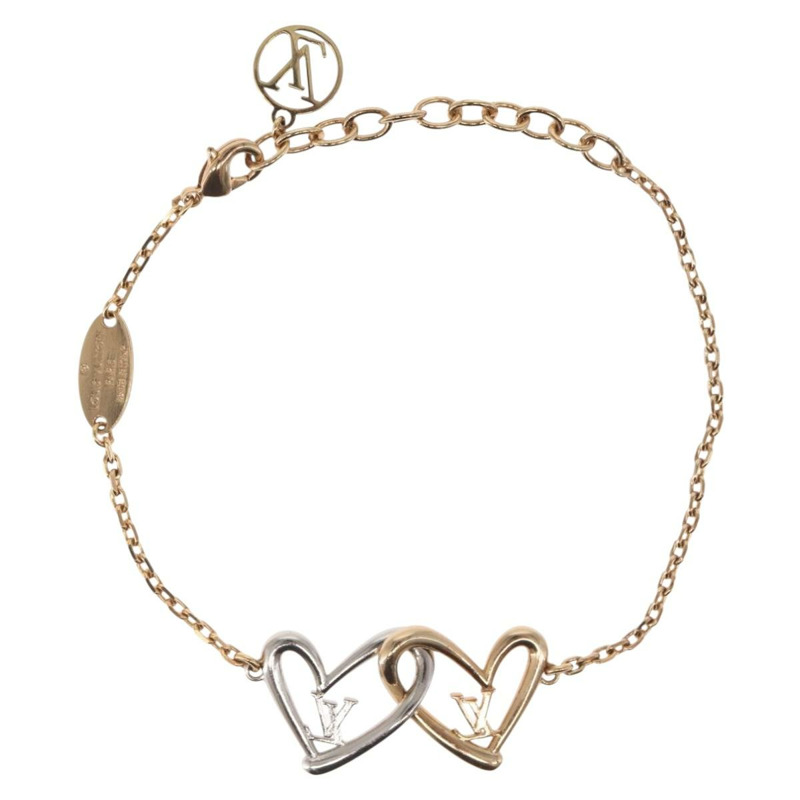 【日本直送】路易威登 (LOUIS VUITTON) 黃銅心形手鐲，金色，編號 M00466，LV 正品，編號 165877SM-8