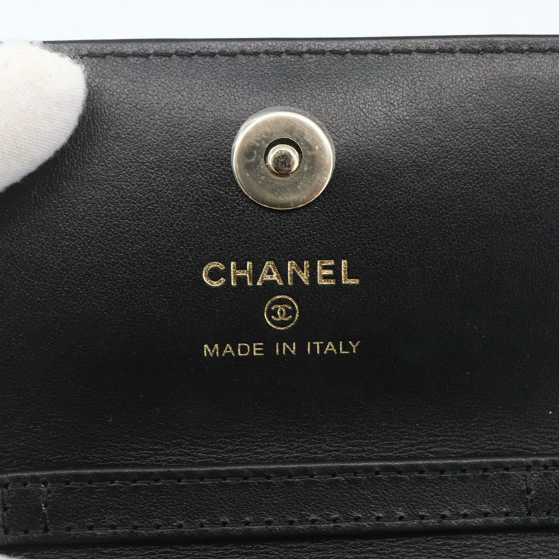 【日本直送】香奈兒迷你絎縫12鏈條肩背包，棉質，金色雙C標誌，貨號161565SM-18