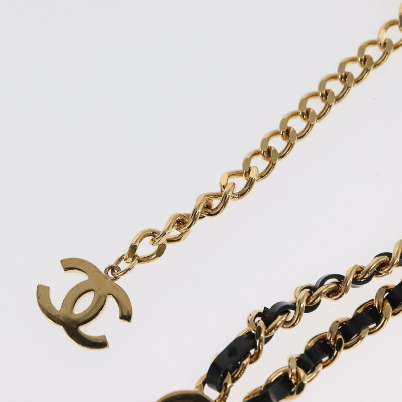 【日本直送】香奈兒 COCO 標誌水鑽項鍊，金屬金 CC 標誌，正品編號 165925SM-24