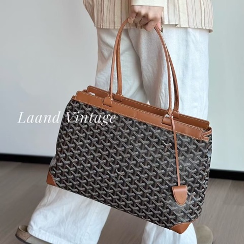 Goyard Bellechasse 棕色老花 Tote 34*14*24 98新配件塵袋