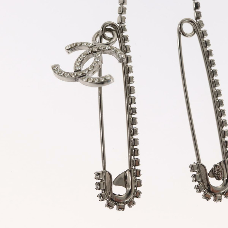 【日本直送】香奈兒 COCO 標誌水鑽安全別針，金屬銀色，CC 認證編號 165929SM-2