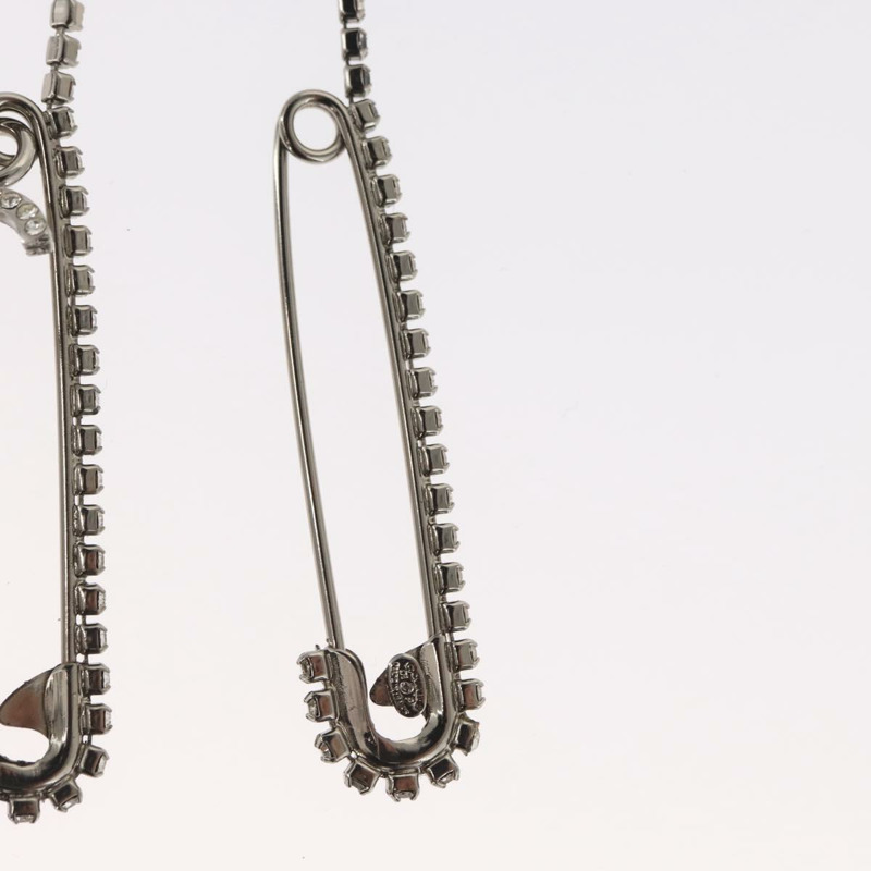 【日本直送】香奈兒 COCO 標誌水鑽安全別針，金屬銀色，CC 認證編號 165929SM-3