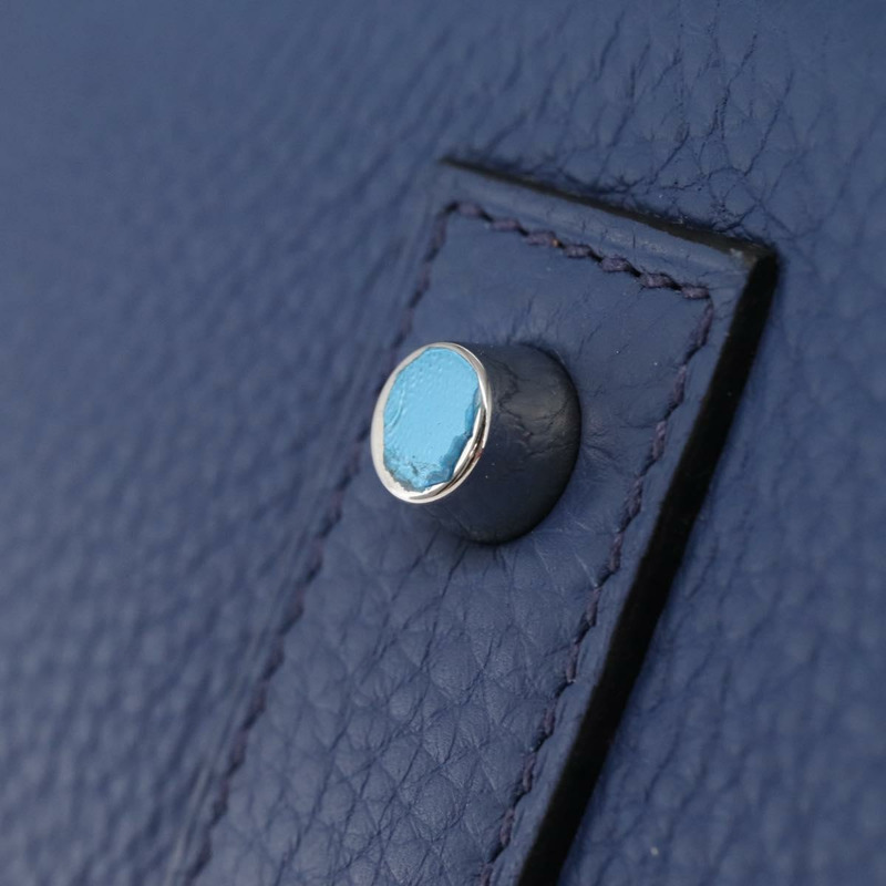 【日本直送】愛馬仕 Birkin 單肩包 Taurillon Clemence 藍色銀色 正品 162913SM-17