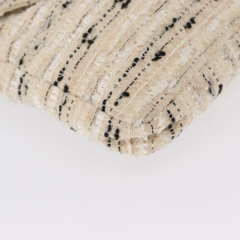 【日本直送】香奈兒鏈條單背包，斜紋軟呢白色銀色雙C標誌，貨號165951SM-14