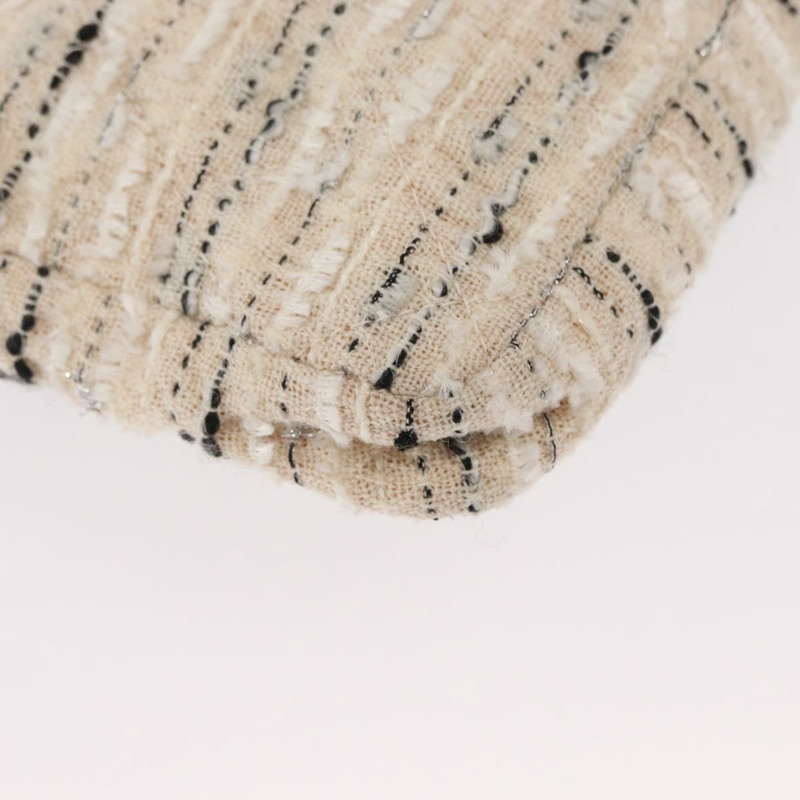 【日本直送】香奈兒鏈條單背包，斜紋軟呢白色銀色雙C標誌，貨號165951SM-16