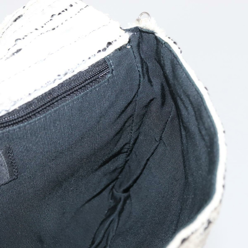 【日本直送】香奈兒鏈條單背包，斜紋軟呢白色銀色雙C標誌，貨號165951SM-23