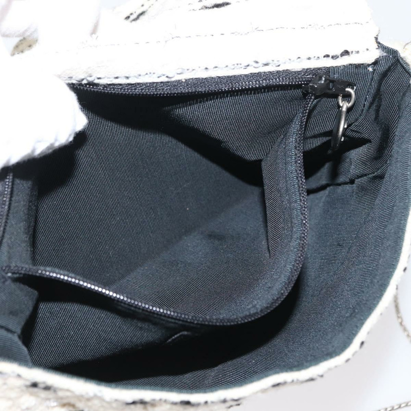 【日本直送】香奈兒鏈條單背包，斜紋軟呢白色銀色雙C標誌，貨號165951SM-26