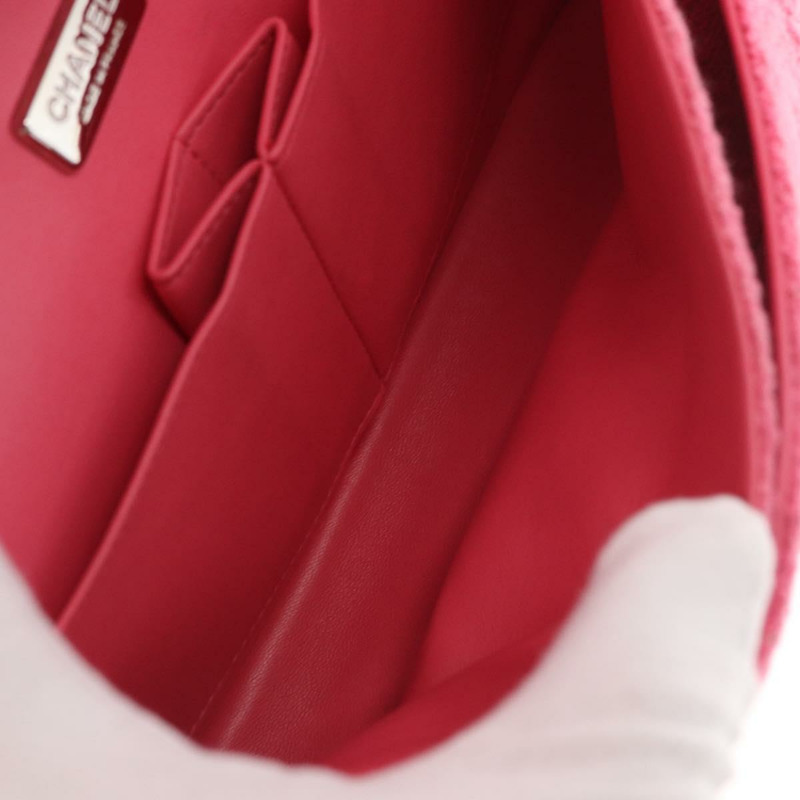 【日本直送】香奈兒 Matelasse25 鏈條肩背包 斜紋軟呢粉紅色 銀色 CC 標誌 正品 162900SM-9