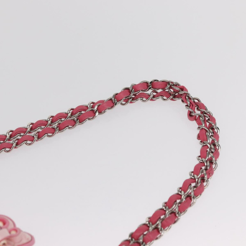 【日本直送】香奈兒 Matelasse25 鏈條肩背包 斜紋軟呢粉紅色 銀色 CC 標誌 正品 162900SM-13