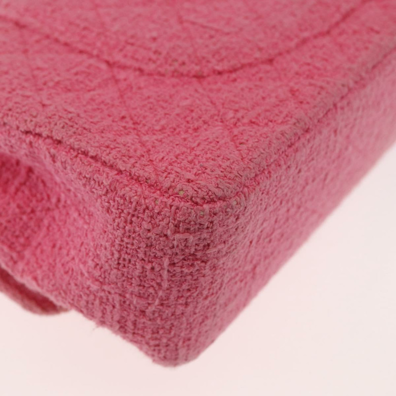 【日本直送】香奈兒 Matelasse25 鏈條肩背包 斜紋軟呢粉紅色 銀色 CC 標誌 正品 162900SM-15