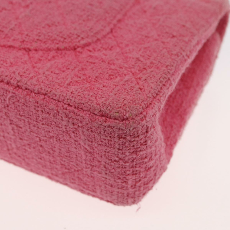 【日本直送】香奈兒 Matelasse25 鏈條肩背包 斜紋軟呢粉紅色 銀色 CC 標誌 正品 162900SM-16