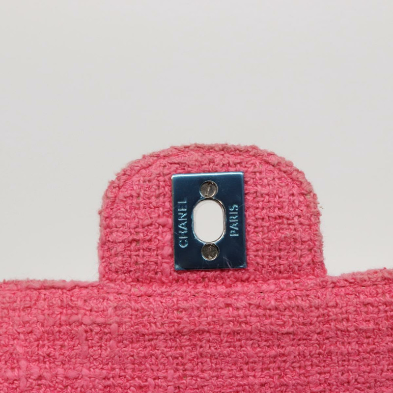 【日本直送】香奈兒 Matelasse25 鏈條肩背包 斜紋軟呢粉紅色 銀色 CC 標誌 正品 162900SM-23