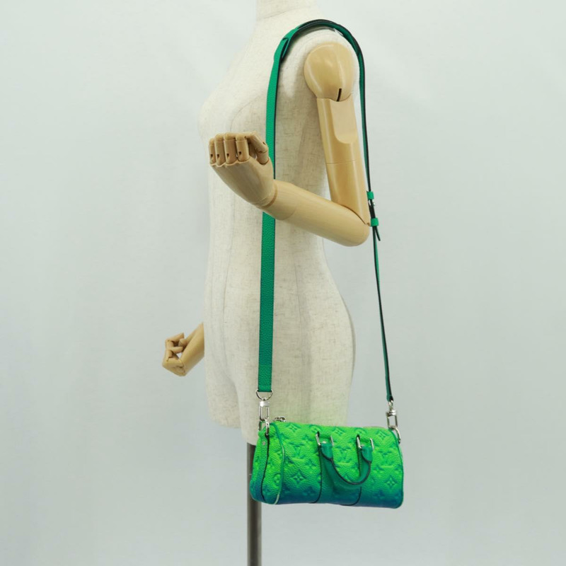 【日本直送】路易威登 Monogram Illusion Keepall XS 手提包 綠色 M59691 LV Auth ai790SM-23