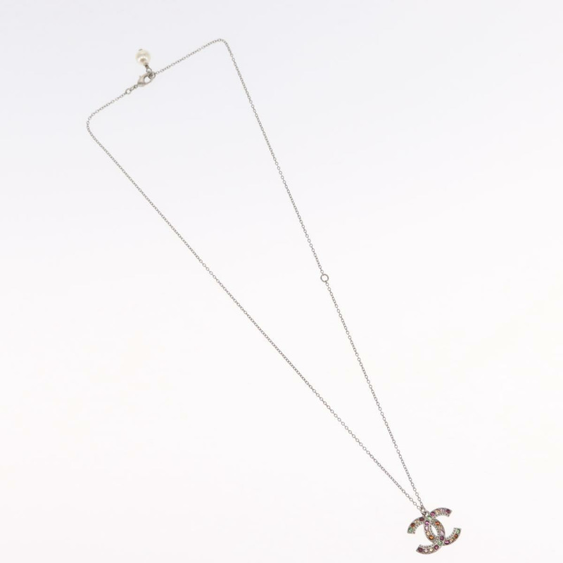 【日本直送】香奈兒 COCO 標誌項鍊，金屬銀色，CC 標誌，貨號 165863SM-1