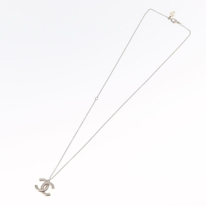 【日本直送】香奈兒 COCO 標誌項鍊，金屬銀色，CC 標誌，貨號 165863SM-12