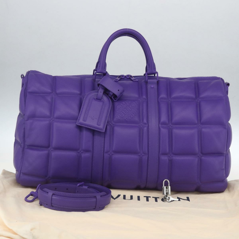 【日本直送】路易威登 Puffy Damier Keepall Bandouliere 50 旅行包 紫色 M20922 正品 ai791SM-11