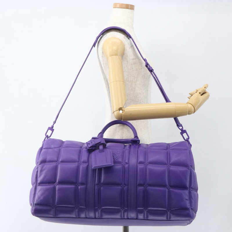 【日本直送】路易威登 Puffy Damier Keepall Bandouliere 50 旅行包 紫色 M20922 正品 ai791SM-26