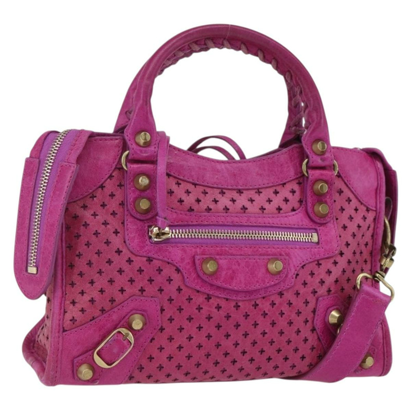 【日本直送】BALENCIAGA 經典迷你都會包 皮革 兩用 粉金配色 300295 正品 163743SAV-0