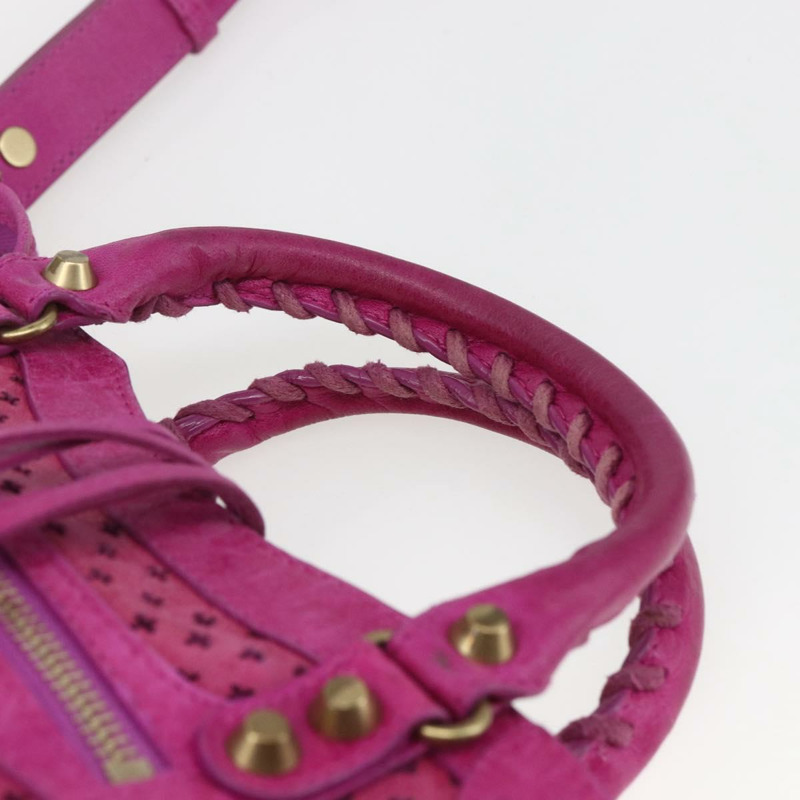 【日本直送】BALENCIAGA 經典迷你都會包 皮革 兩用 粉金配色 300295 正品 163743SAV-7