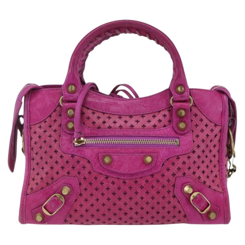 【日本直送】BALENCIAGA 經典迷你都會包 皮革 兩用 粉金配色 300295 正品 163743SAV-12