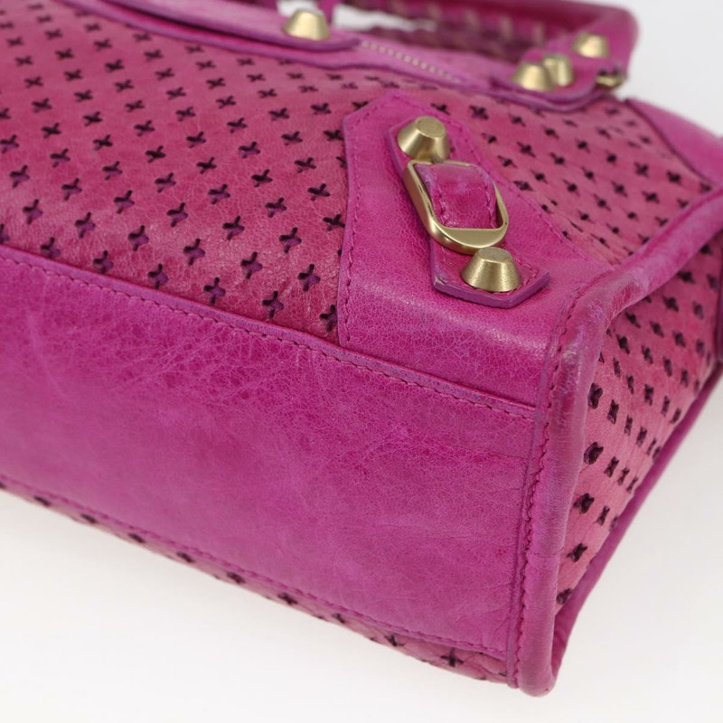 【日本直送】BALENCIAGA 經典迷你都會包 皮革 兩用 粉金配色 300295 正品 163743SAV-14