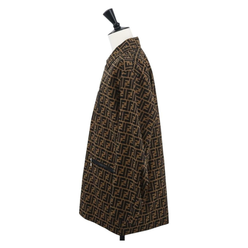 【日本直送】FENDI Zucca 雙面帆布外套 棕色/黑色 正品 163216SAM-2
