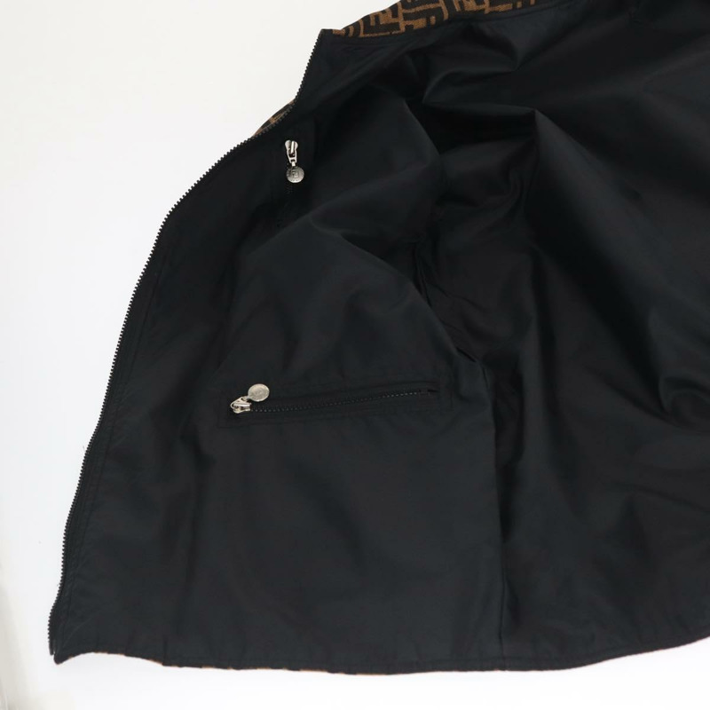 【日本直送】FENDI Zucca 雙面帆布外套 棕色/黑色 正品 163216SAM-13