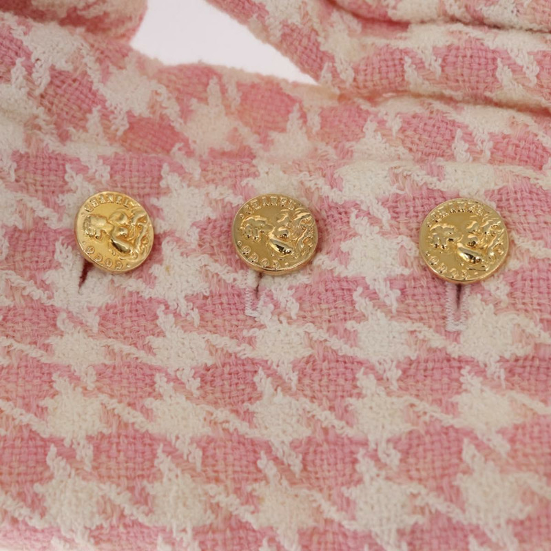 【日本直送】香奈兒粉紅斜紋軟呢外套，CC標誌，貨號163215M-6