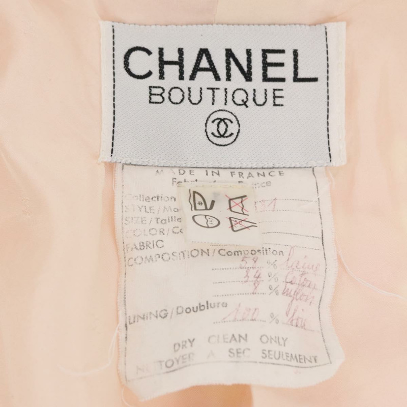 【日本直送】香奈兒粉紅斜紋軟呢外套，CC標誌，貨號163215M-15