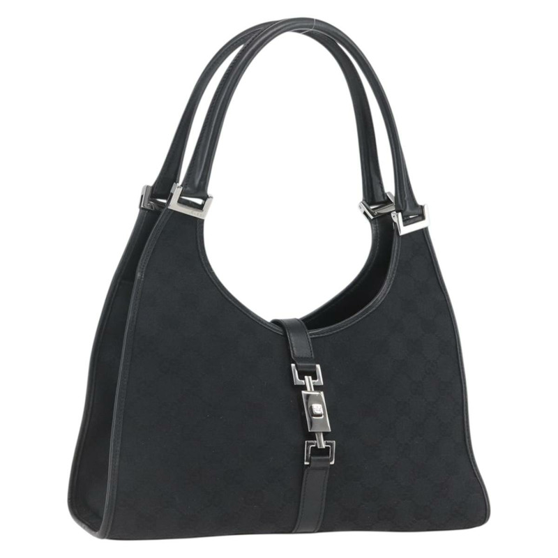 【日本直送】GUCCI GG帆布Jackie肩背包 黑色銀色 01719 正品 165174V-0