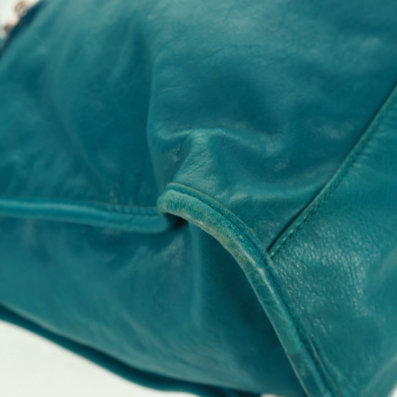 【日本直送】BALENCIAGA The City 手提包 皮革 2way 藍色 銀色 281770 正品 165213SAV-15