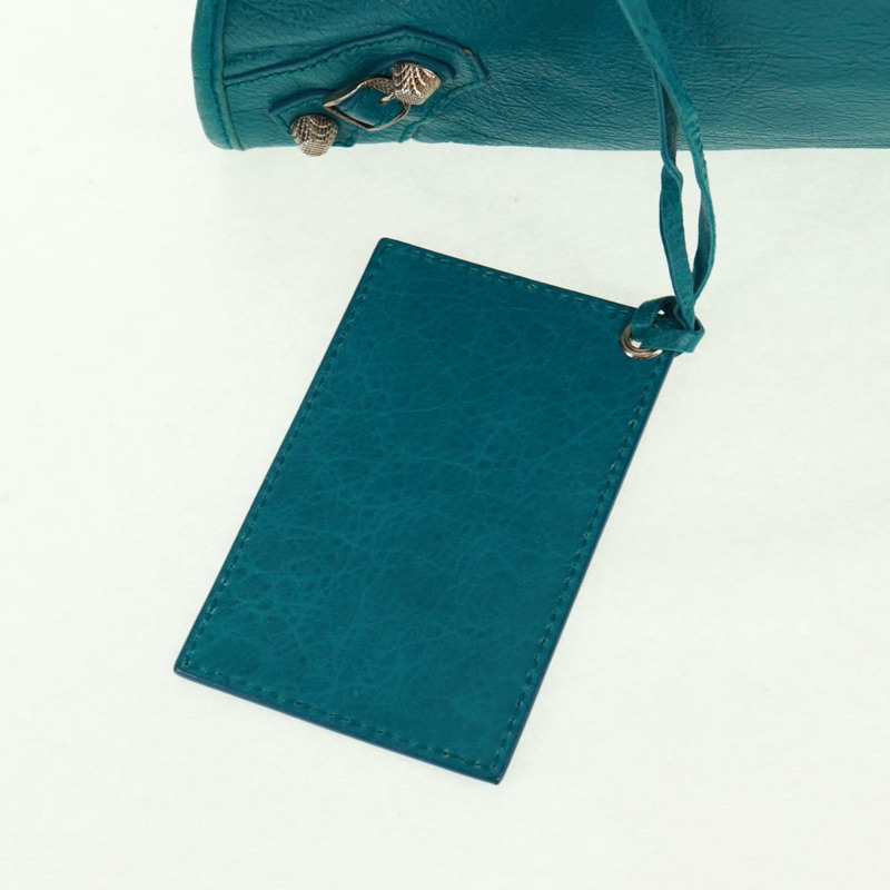 【日本直送】BALENCIAGA The City 手提包 皮革 2way 藍色 銀色 281770 正品 165213SAV-18