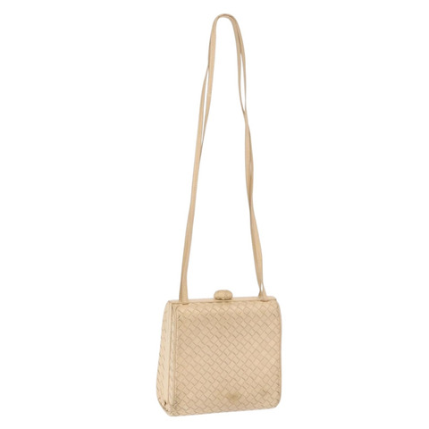 BOTTEGA VENETA INTRECCIATO 單肩包皮革米色金色正品 bs32703