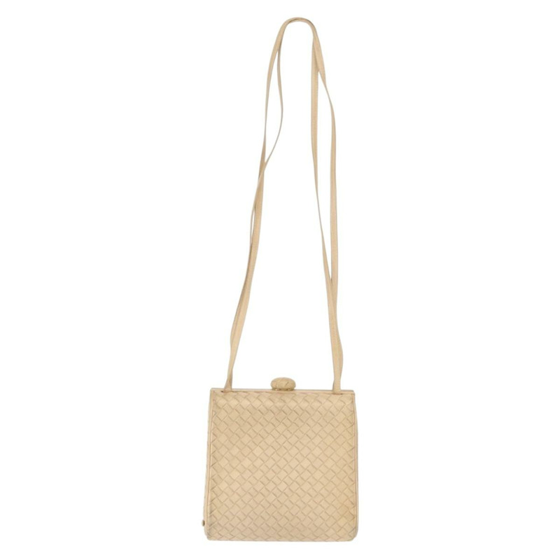 【日本直送】BOTTEGA VENETA INTRECCIATO 單肩包皮革米色金色正品 bs32703-1