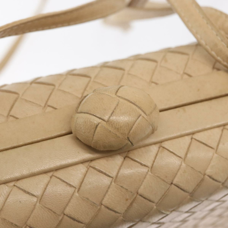 【日本直送】BOTTEGA VENETA INTRECCIATO 單肩包皮革米色金色正品 bs32703-16