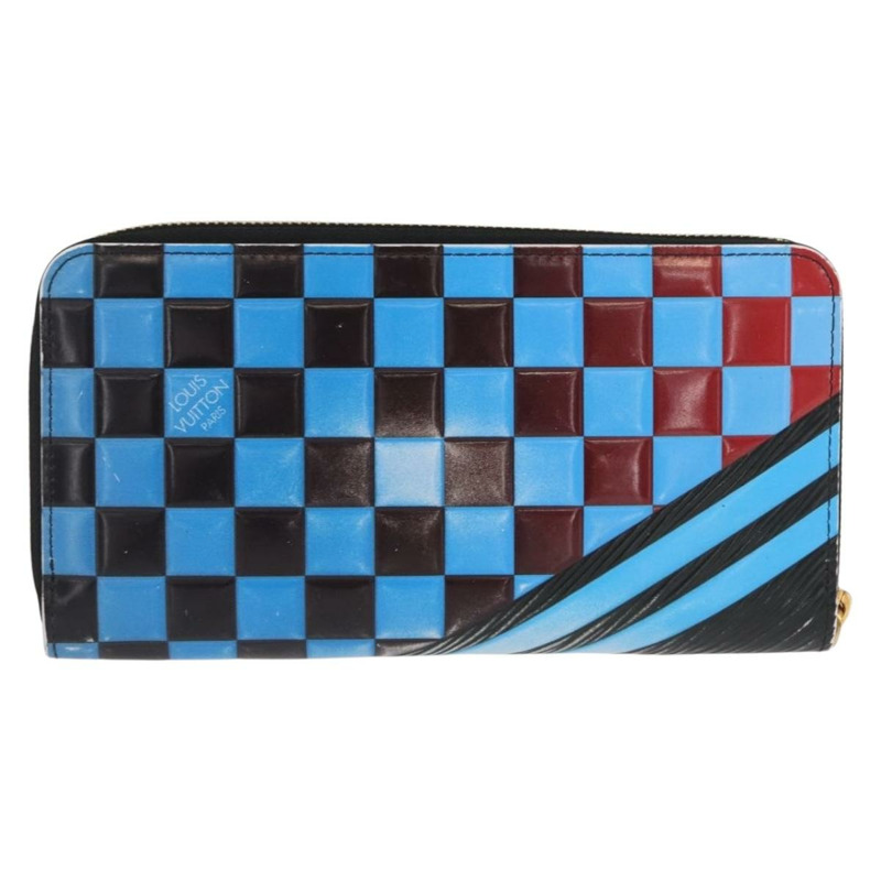 【日本直送】路易威登 Damier LV 蕾絲拉鍊長錢包 藍色 LV 正品 168184-1