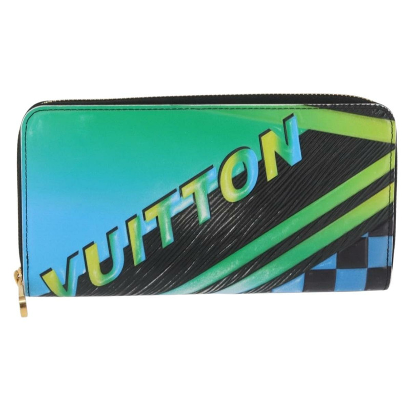 【日本直送】路易威登 Damier LV 蕾絲拉鍊長錢包 藍色 LV 正品 168184-12