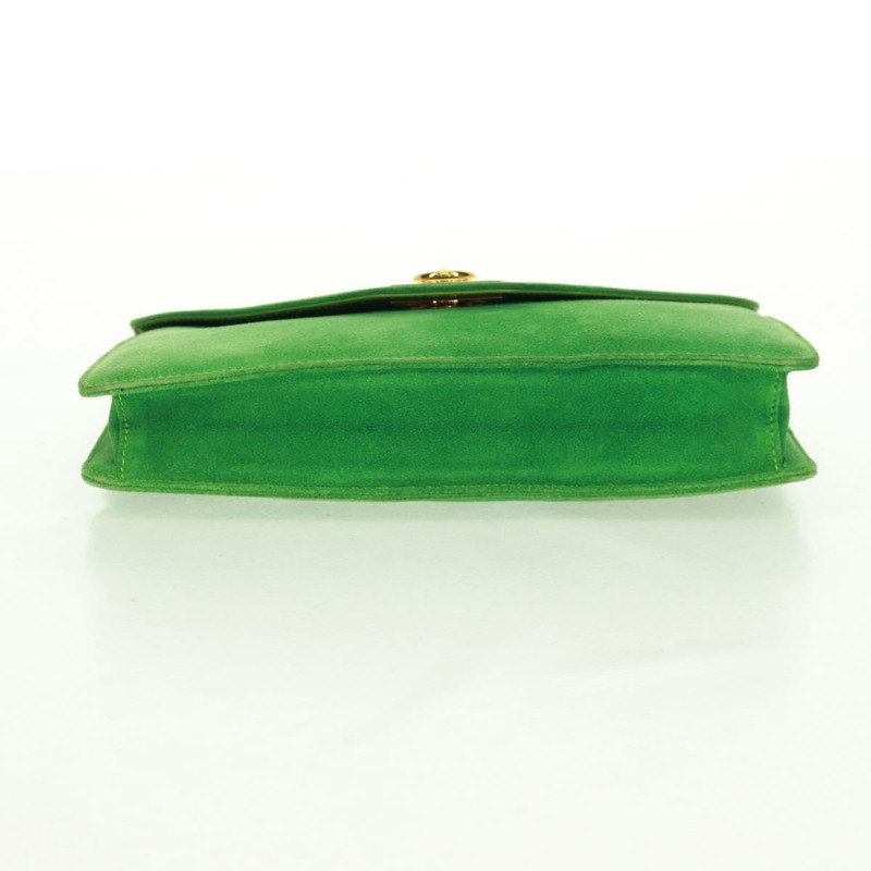 【日本直送】CELINE 鏈條肩背包 麂皮 綠色 金色 正品 168148V-4