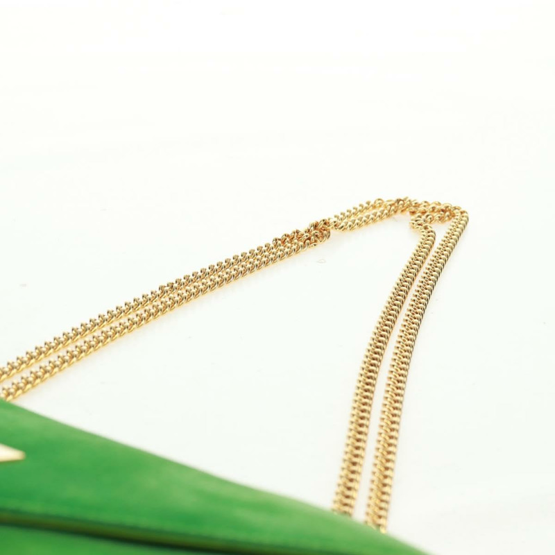 【日本直送】CELINE 鏈條肩背包 麂皮 綠色 金色 正品 168148V-13