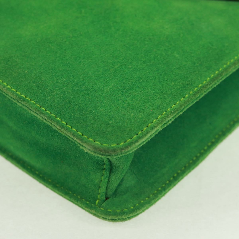 【日本直送】CELINE 鏈條肩背包 麂皮 綠色 金色 正品 168148V-15