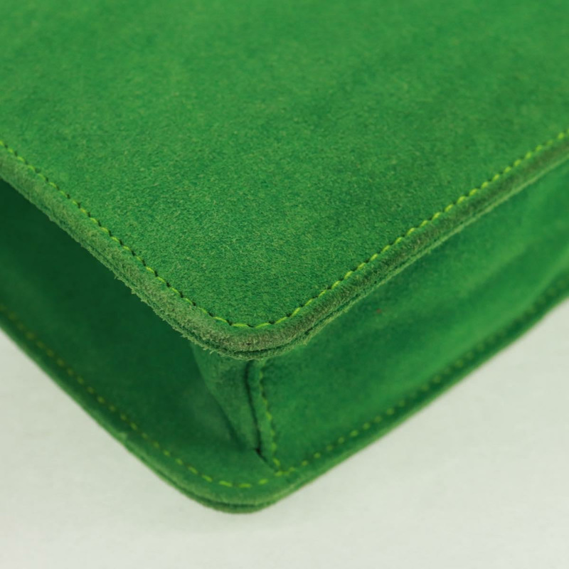 【日本直送】CELINE 鏈條肩背包 麂皮 綠色 金色 正品 168148V-16