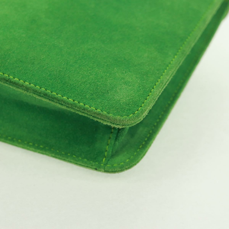 【日本直送】CELINE 鏈條肩背包 麂皮 綠色 金色 正品 168148V-17