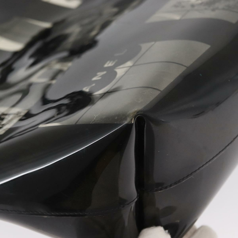 【日本直送】香奈兒 Window Line 鏈條手提包 黑色乙烯基材質 CC 正品 168757-14