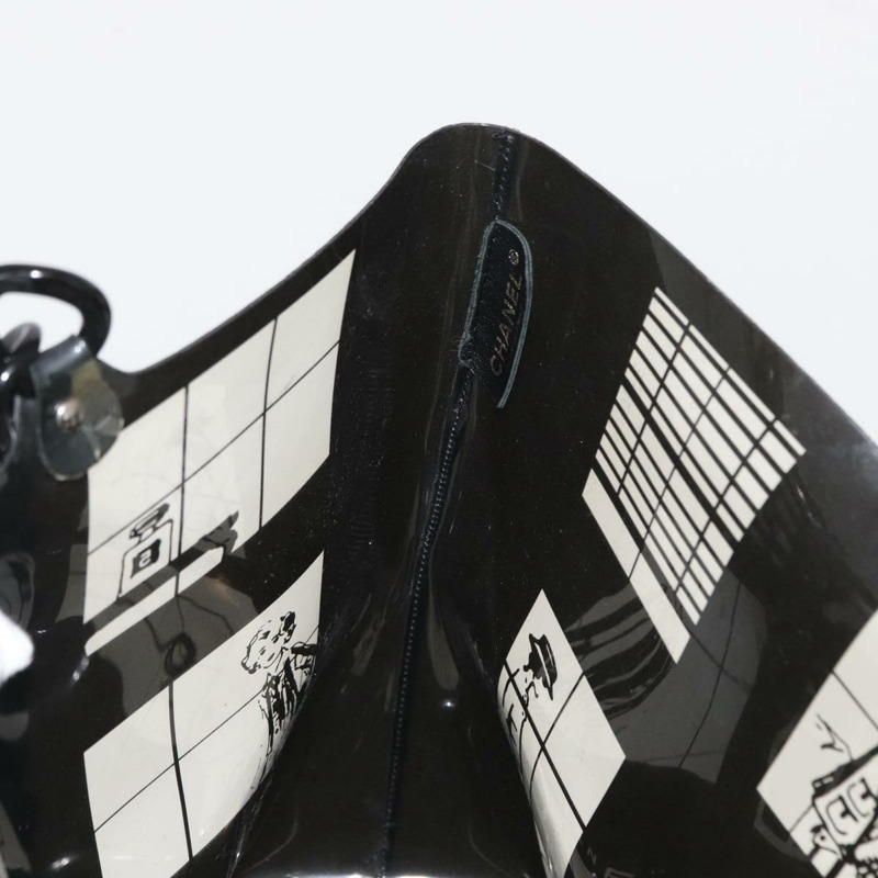 【日本直送】香奈兒 Window Line 鏈條手提包 黑色乙烯基材質 CC 正品 168757-17