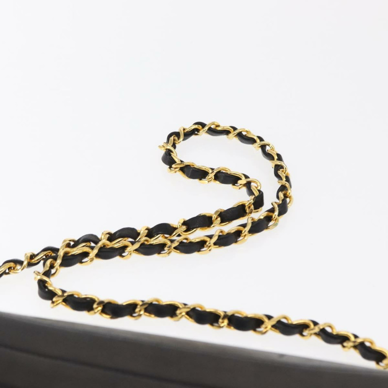 【日本直送】香奈兒半月形鏈條肩背包，羊皮材質，黑色，金色雙C標誌，正品編號168431-13