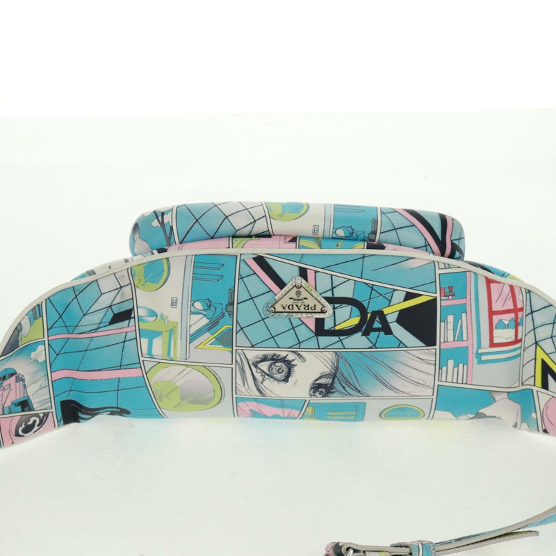 【日本直送】PRADA 皮革斜背包 淺藍色 銀色 正品 168150V-4